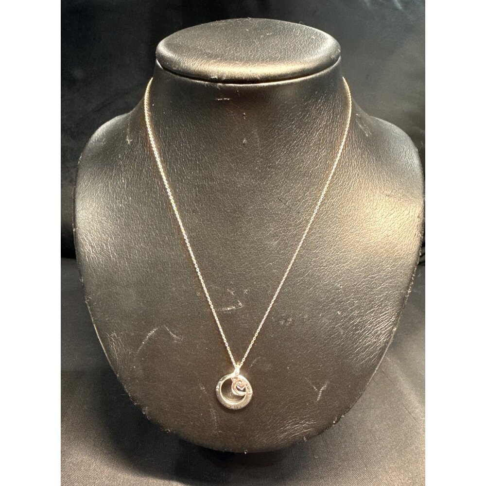 Sterling Silver Necklace & Earrings Set Engraved "I Love You To The Moon & Back - Picture 5 of 12